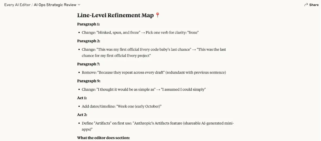 The editor gives me a list of line-level refinements I should make before submitting.