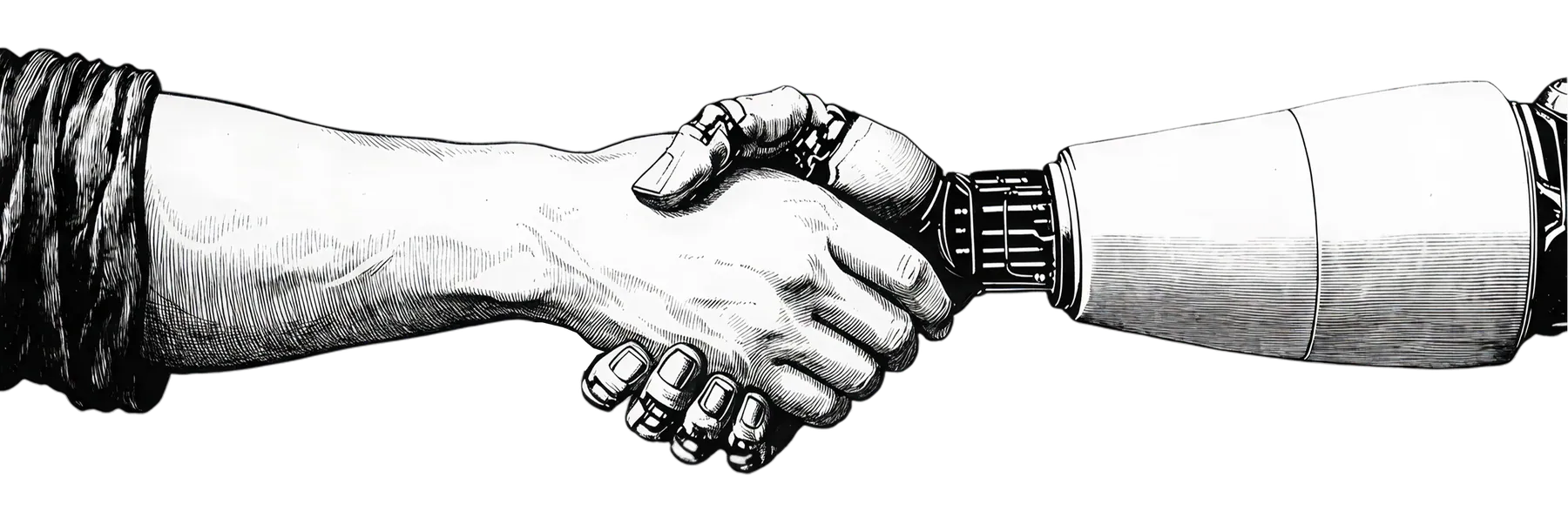 AI and Human handshake illustration
